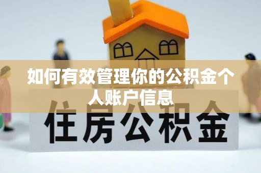 铁东如何有效管理你的公积金个人账户信息