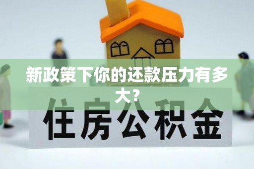 铁东新政策下你的还款压力有多大？